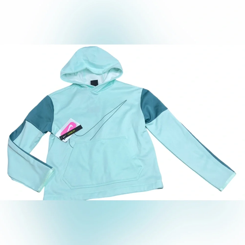 New Nike Aqua and Teal Loose-Fit Hoodie